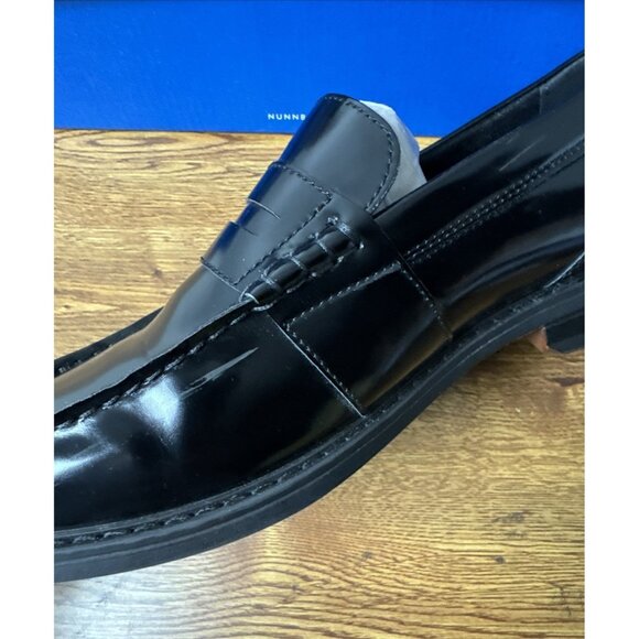 Nunn Bush Shoes Mens 9W Lincoln Penny Loafers Black Leather Casual 85538-009 - Picture 5 of 11
